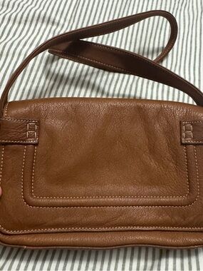 Fossil Cognac Brown Leather Shoulder Bag